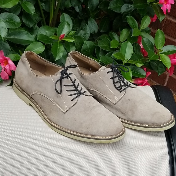 Mens Sz 11 Banana Republic Oxfords Grey Suede - Picture 3 of 6
